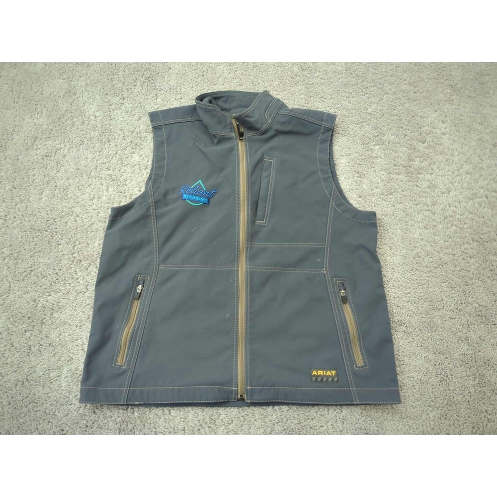 Reliant Plumbing Vest Mens XL Full‎ Zip Workwear Rebar Ariat Canvas Softshell